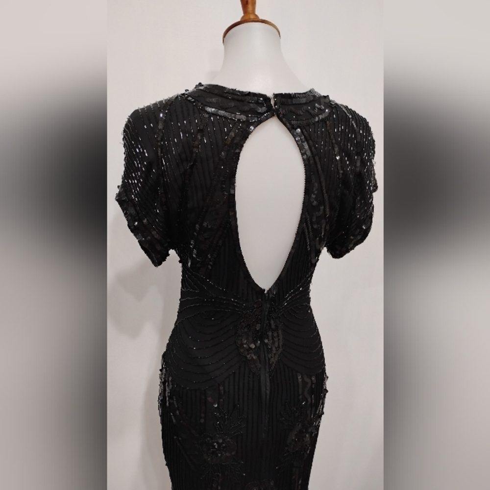 VINTAGE STENAY BLACK SEQUIN BEAD DRESS